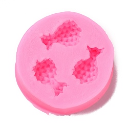 Random Single Color or Random Mixed Color Food Grade Silicone Molds, Fondant Molds, Baking Molds, Chocolate, Candy, Biscuits, UV Resin & Epoxy Resin Jewelry Making, Pineapple, Random Single Color or Random Mixed Color, 47x45x11mm, Inner Diameter: 21x12mm