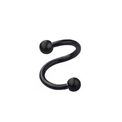 Черный 316l хирургические спиральные кольца для губ из нержавеющей стали для женщин и мужчин, чёрные, внутренний диаметр: 8 мм, штифты : 1.2 мм, Руководитель: 3 mm