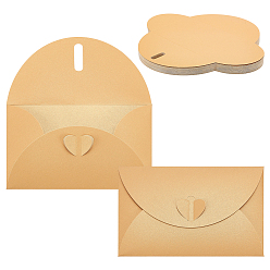 Gold 48pcs Papierumschlag, Rechteck, Gold, 180x110x0.6 mm