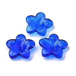 Синий Стеклянные бусины, звезда, синие, 20.5x21.5x5.5 мм, отверстие : 1.6 мм