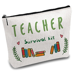 Слово Тема медсестры из поликоттона на заказ холщовые сумки для хранения, металлические мешочки на молнии, прямоугольные, слово, 18x25 см