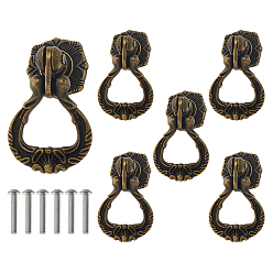 Античная Бронза 6 шт. ручки для ящиков из цинкового сплава, ручки шкафа, аксессуары для дверных ручек, античная бронза, 50x30 мм