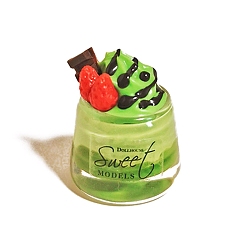 Зеленый газон Модель десерта из авокадо из смолы, украшение куклы, аксессуары для ролевых игр, зеленый газон, 16x20 мм