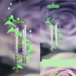 Dolphin Светящиеся колокольчики, акриловый кулон висячий орнамент, светится в темноте, для украшения дверей и окон дома, дельфин, 800 мм