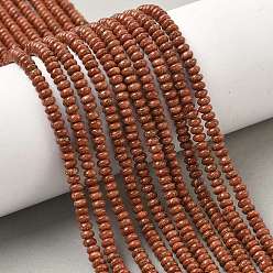 Камень с Пылевым Золотом Синтетические голдстоуновские бисер пряди, рондель, 4.5x2.5 мм, отверстие : 0.8~1 мм, около 166 шт / нитка, 14.96 дюйм (38 см)