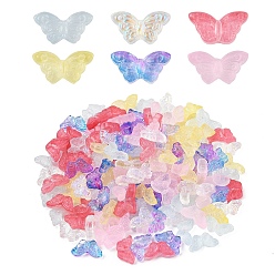(52) Непрозрачная лаванда 150шт 6 цвета наборы прозрачных стеклянных бусин, бабочка, разноцветные, 8x15x4.5 мм, отверстие : 1 мм, 25 шт / цвет