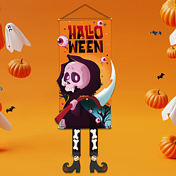 Skull Тема хэллоуина войлочная ткань висит дверные знаки, отделка стен, декоративный реквизит для интерьера, открытый, Рисунок черепа, 1280~1375 мм