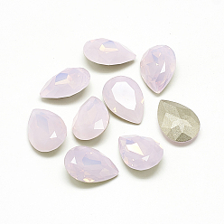 Розовая Вода Опал Сделай сам указал назад k 9 стеклянные кабошоны со стразами, случайное цветное покрытие, граненые, слеза, розовая вода опала, 18x13x6.5 мм