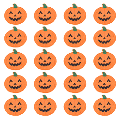 Темно-Оранжевый 20 шт. тыква полиэстер компьютерная вышивка ткань термоприклеиваемые/пришивные заплатки, аксессуары для костюма, аппликация, темно-оранжевый, 59x63x1 мм