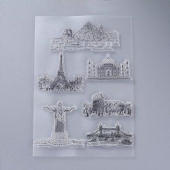 Building Silicone Stamps, for DIY Scrapbooking, Photo Album Decorative, Cards Making, Stamp Sheets, Building Pattern, 160x110x3mm