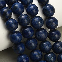 Lapis Lazuli Natural Lapis Lazuli Beads Strands, Smooth Round, Dyed, 12mm, Hole: 1.4mm, about 32pcs/strand, 15.04 inch(38.2cm)