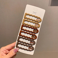 (52) Непрозрачная лаванда Сплав эмали зажимы для волос, прямоугольные, разноцветные, 69 мм, 6 шт / комплект