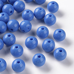 Королевский синий Непрозрачные акриловые бусины, круглые, королевский синий, 10x9 мм, отверстие : 2 мм, Около 94000 шт / 50000 г