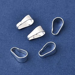 Серебро Латунь оснастки на поруки, долговечный, стойки покрытие, серебряные, 13x8x5 мм, отверстие : 12x7 мм