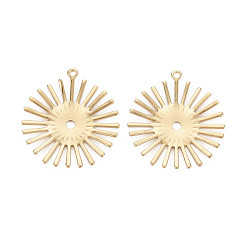 Light Gold Экологичные железные подвески, без кадмия и без свинца, плоско-круглые, золотой свет, 28x25x3 мм, отверстие : 1.4 мм