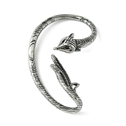 Античное Серебро 316 хирургические серьги-манжеты из нержавеющей стали., лиса, право, античное серебро, 60x36.5 мм