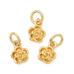 Настоящее золото 18K Латунь цветок прелести, с прыжковых колец, без свинца и без кадмия, долговечный, стойки покрытие, реальный 18 k позолоченный, 8x6x2.5 мм, отверстие : 3 мм