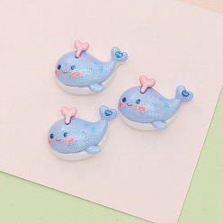 Whale Тема морских организмов непрозрачные смоляные кабошоны, кит, 17x24 мм