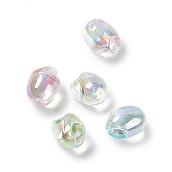 Mixed Color UV Plating Rainbow Iridescent Acrylic Beads, Oval, Mixed Color, 18x13.5mm, Hole: 3.2mm