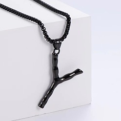 Letter Y Стильные ожерелья с подвесками из нержавеющей стали, чёрные, Письмо Y