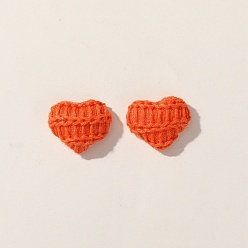 Оранжево-Красный Кабошоны из шерсти и железа, сердце, платина, оранжево-красный, 22x18 мм