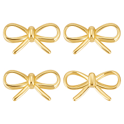 Золотой 4 шт. 925 бусины из стерлингового серебра, бусины в форме бантика, с замшевой тканью из поликарбоната квадратной серебряной полировальной салфеткой, золотые, 1 мм, отверстие : 6.8x12x3 мм