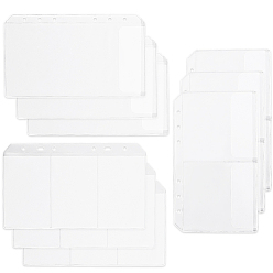 Прозрачный 12 шт. 3 стили ПВХ страницы для переплета, защитные страницы для конвертов, прямоугольные, прозрачные, 180x104~108x0.4~0.6 мм, отверстие : 5 мм, 4 шт / стиль