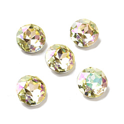 Светящийся Зелёный K 9 кабошоны из стеклянного страза, задние и задние, плоско-круглые, кристалл, 14x6.9 мм