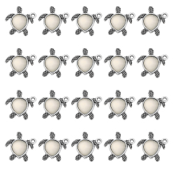 Античное Серебро 20 кулоны из смолы, прелести морской черепахи, со сплавочной фурнитурой, античное серебро, 20x20x4 мм, отверстие : 1 мм