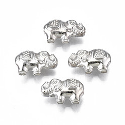 Platine Ccb perles en plastique, pour le bricolage fabrication de bijoux, éléphant, platine, 12.5x8.5x4.5mm, Trou: 1.4mm
