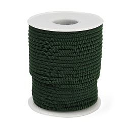 Темно-оливково-зеленый Нейлоновые нити, Миланские шнуры / витые шнуры, темно-оливковый зеленый, 3 мм, около 21.87 ярдов (20 м) / рулон
