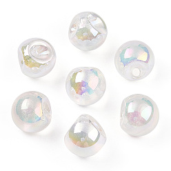 Светлый Золото-желтый УФ-покрытие радужными переливающимися акриловыми бусинами, круглые бусины судзумару, светлый золотарник желтый, 14.5 мм, отверстие : 3 мм