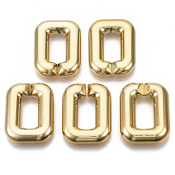 Golden CCB Plastic Linking Rings, Quick Link Connectors, For Jewelry Cross Chains Making, Rectangle, Golden, 41.5x31.5x8.5mm, Inner Diameter: 11x23mm