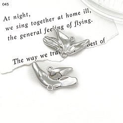 Лист Прелести соединителя сплава, платина, лист, 26x14 мм