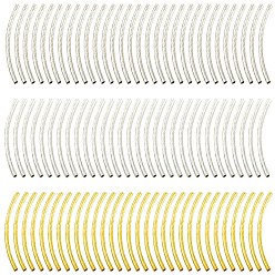 (52) Непрозрачная лаванда 90 шт. 3 цвета латунных трубчатых бусин, изогнутая трубка, разноцветные, 35x2 мм, отверстие : 1 мм, 30 шт / цвет