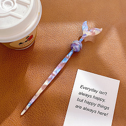 Лиловый Палочки для волос в форме рыбьего хвоста из ацетата целлюлозы, винтажные аксессуары для волос для женщин и девочек, сирень, 190x33x4 мм