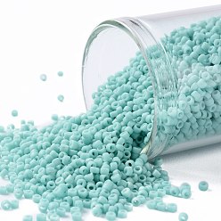 (55F) Opaque Frost Turquoise Toho runde Rocailles, japanische Rocailles, (55 f) undurchsichtiges Frosttürkis, 15/0, 1.5 mm, Bohrung: 0.7 mm, über 3000pcs / Flasche, 10 g / Flasche