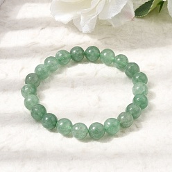 Strawberry Quartz Natural Green Strawberry Quartz Round Beaded Stretch Bracelets for Women, Inner Diameter: 2.17 inch(5.5cm)