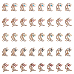 (52) Непрозрачная лаванда 40шт 5 цвета эмали лунного сплава подвески разъема, Звёздные ссылки, с кристально горный хрусталь, золотой свет, без кадмия и без свинца, разноцветные, 19.5x16x2 мм, отверстие : 1.8 мм, 8 шт / цвет