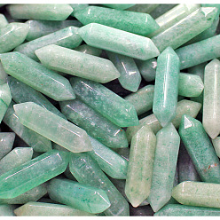 Green Aventurine Natural Green Aventurine Double Terminated Point Healing Stones, Reiki Stones Bullet for Energy Balancing Meditation Therapy, 32x8mm
