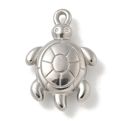 Нержавеющая Сталь Цвет Антикоррозийные 304 подвески из нержавеющей стали, черепаховый шарм, цвет нержавеющей стали, 28.5x19x7 мм, отверстие : 1.6 мм