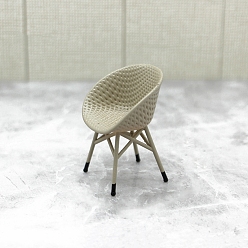 Темный Хаки Пластиковый ротанговый стул, чайный столик, украшения, миниатюрные украшения, аксессуары для домашнего кукольного домика с микро-ландшафтом, притворяясь опорными украшениями, Темный хаки, 30x30x42 мм