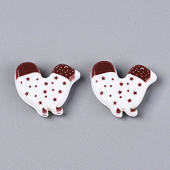 Коричневый Печатные непрозрачные бусины из смолы, курица со звездным узором, коричневые, 21.5x24x6 мм, отверстие : 1.4 мм