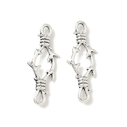 Античное Серебро Подвески из сплава в тибетском стиле, без кадмия и без свинца, античное серебро, 27x10x3 мм, отверстие : 3.5x1.5 мм