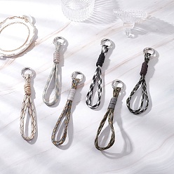 Платина 6 шт. полиэстер и спандекс парашютный шнур подвесные украшения, с пружинными кольцами из цинкового сплава, платина, 157 мм
