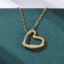 Сердце 201 ожерелье из нержавеющей стали для женщин, золотые, сердце, 17.44 дюйм (44.3 см)