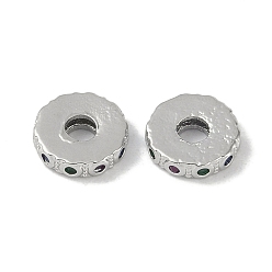 Платина Стойки обшивки латунные подвески, без кадмия, без никеля и без свинца, плоско-круглые, платина, 8x2 мм, отверстие : 2 мм