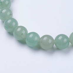 Green Aventurine Natural Green Aventurine Beaded Stretch Bracelets, Round, 2-1/8 inch(53mm)