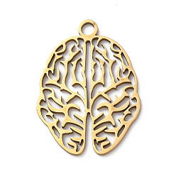 Золотой 201 подвески из нержавеющей стали, лазерная резка, очарование мозга, золотые, 26x19x1 мм, отверстие : 2 мм