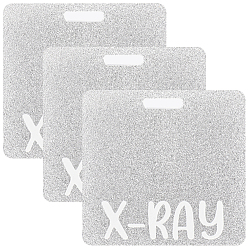 Серебро Акриловые большие подвески, прямоугольные, с блеском порошок, серебряные, 85.5x82x2.5 мм, отверстие : 21x5.5 мм